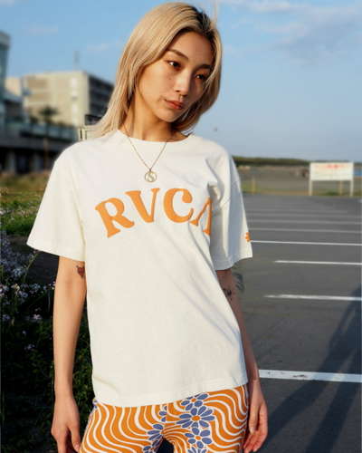 ARCH RVCA S/S TEE S ピンク ルーカ ロゴTシャツ